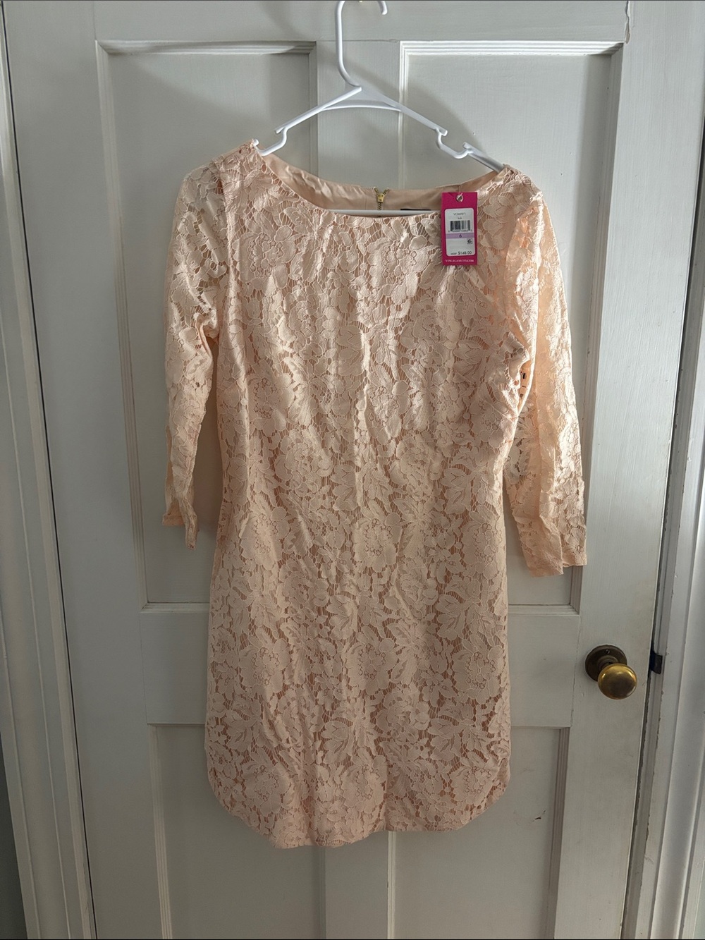 Vince Camuto Peach Lace Mini Dress #6